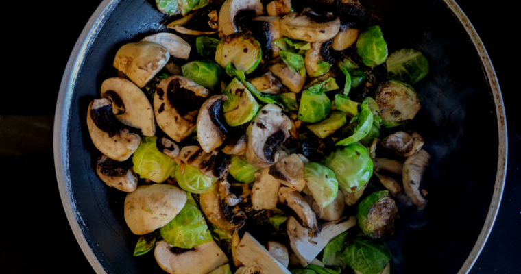Quick And Easy Brussels Sprouts With Mushrooms