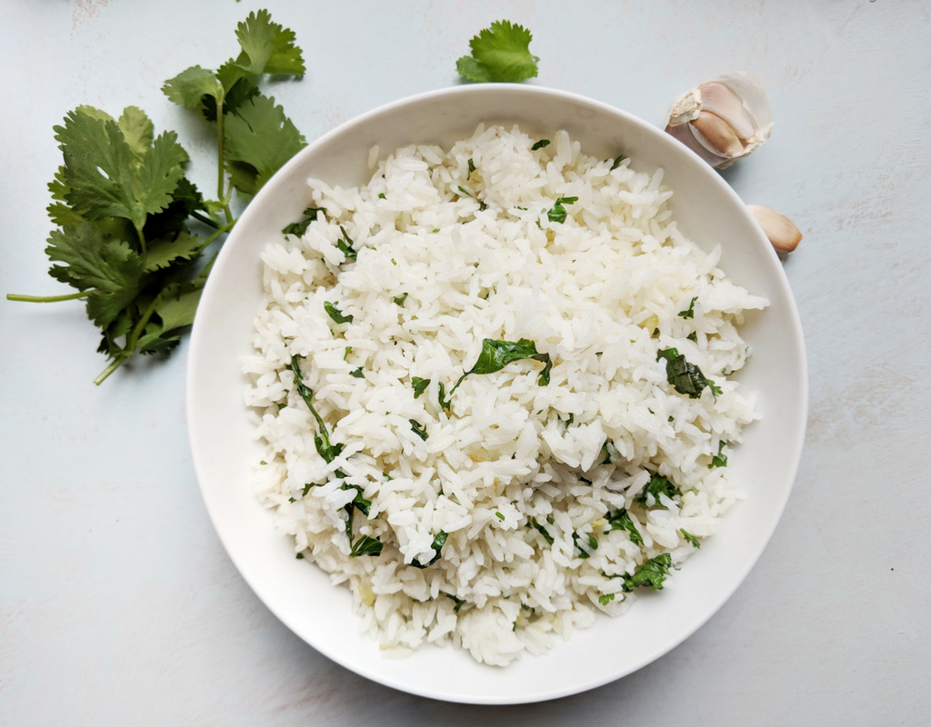 Easy Garlic Cilantro Rice with Lime