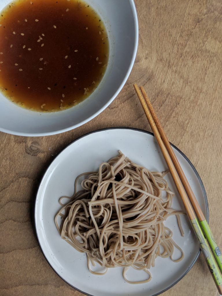 Buckwheat soba noodles with dipping sauce easy recipe