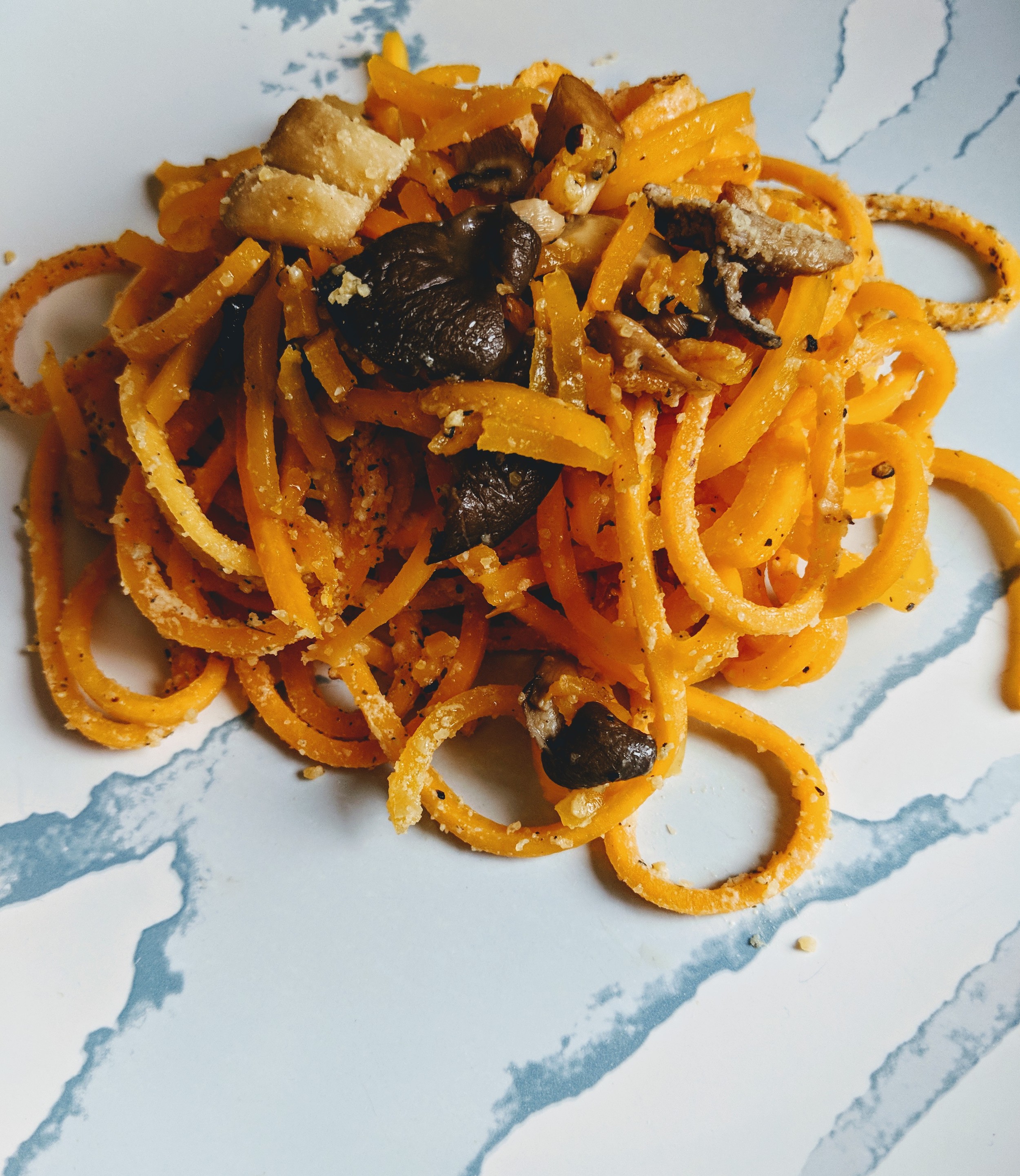 Butternut Squash Noodles | With Black Oyster Mushrooms | Spoon Belly
